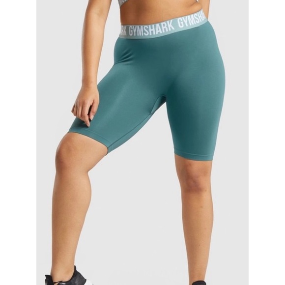 Gymshark Shorts Gymshark Green Logo Band Cycyling Fit Short Poshmark